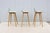 Danish Modern Iskos-Berlin for Muuto Fiber Bar Stools Oak Wood Base - Set of 3 For Sale - Image 9 of 18