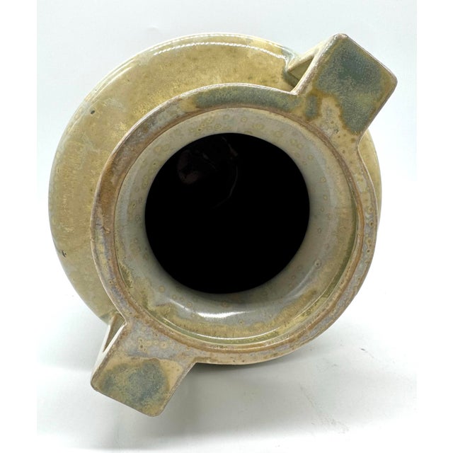 Global Views Grecian Style Celadon Amphora Urn | Reactive Glaze Ceramic Vase For Sale In Philadelphia - Image 6 of 7