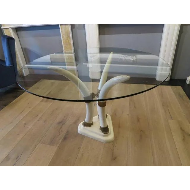 Italian Faux Tusk Center Table For Sale - Image 3 of 6