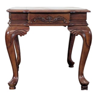 Elegant Cherrywood End Table With Cabriole Legs For Sale