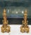 French Baroque Louis XVI Brass Flame Lyre Torch Column Andirons Pair For Sale In Fayetteville, AR - Image 6 of 12