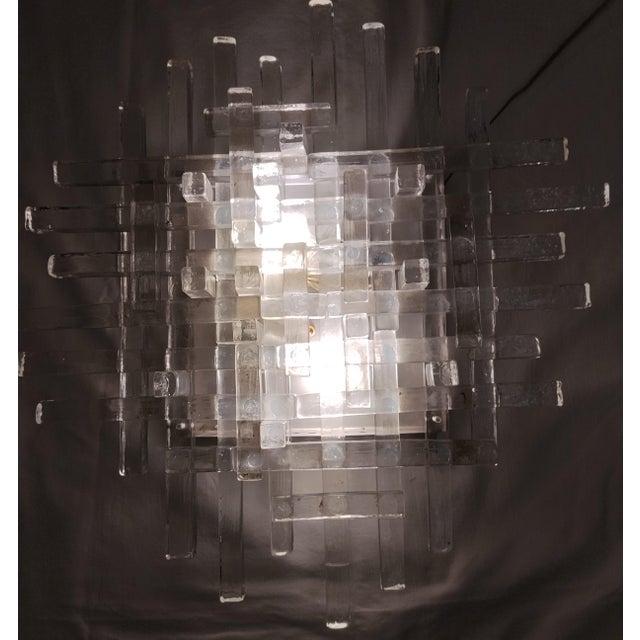 Large Glass Wall Sconce attributed to Poliarte, Murano, 1960s For Sale - Image 12 of 16