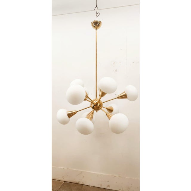 Vintage Italian Sputnik Ceiling Lamp with Forat Oval Glass Cones For Sale - Image 5 of 16