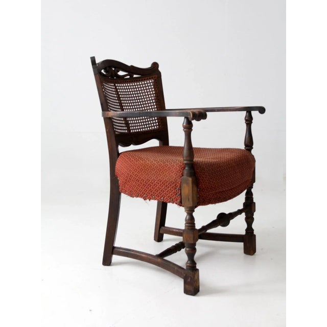 Brown Antique Louis Xlll Style Armchair With Cane Back For Sale - Image 8 of 13