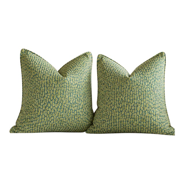 Kravet Foundrae Celery Green Pillows - 22" Pair For Sale