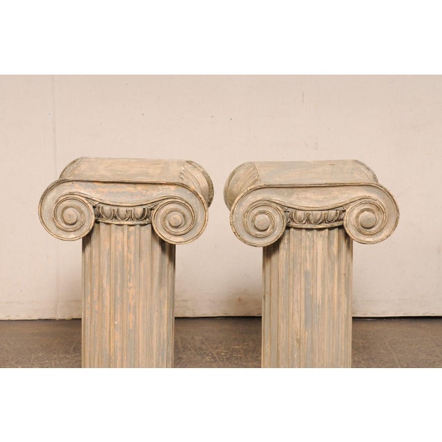 Mid 20th Century Mid 20th Century French Ionic Column Pedestal Accent Tables - A Pair For Sale - Image 5 of 12