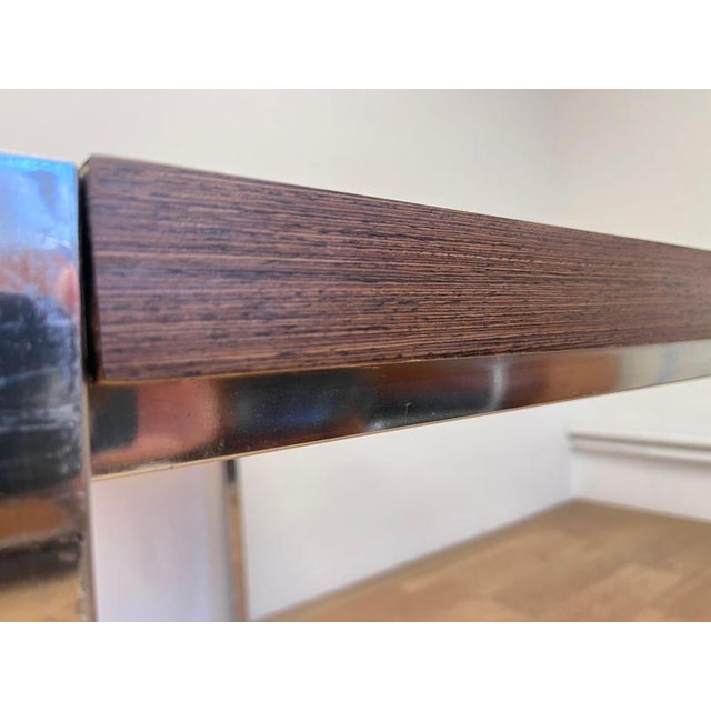 Wood Wenge Wood and Chrome Dining Table from Ladislav Vrátník, 1970s For Sale - Image 7 of 10