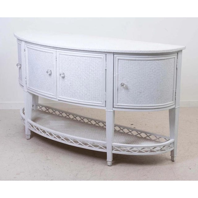 Rattan and Faux Bamboo Credenza or Sideboard Hollywood Regency Style For Sale - Image 10 of 11