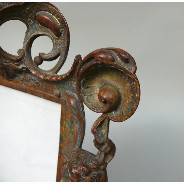 Metal Neo-Baroque Picture Frame with Neptune, Putti and Shells, Bronze, Germany, 1890s For Sale - Image 7 of 18