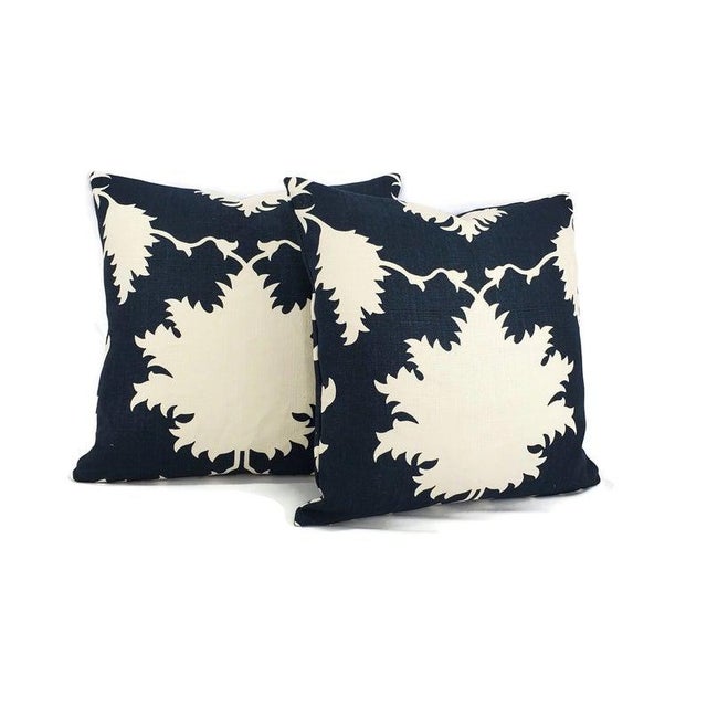 Schumacher Persian F. Schumacher Garden of Persia in Bleu Marine Pillow Cover - 20" X 20" For Sale - Image 4 of 9