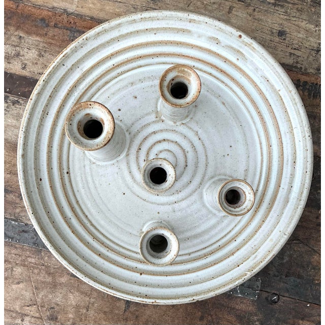Ceramic Vintage Original Studio Pottery Platter With Vases For Sale - Image 7 of 12