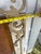 Large Vintage Mediterranean Beveled Wood & Gilt Metal Scrollwork Mirror For Sale - Image 12 of 17