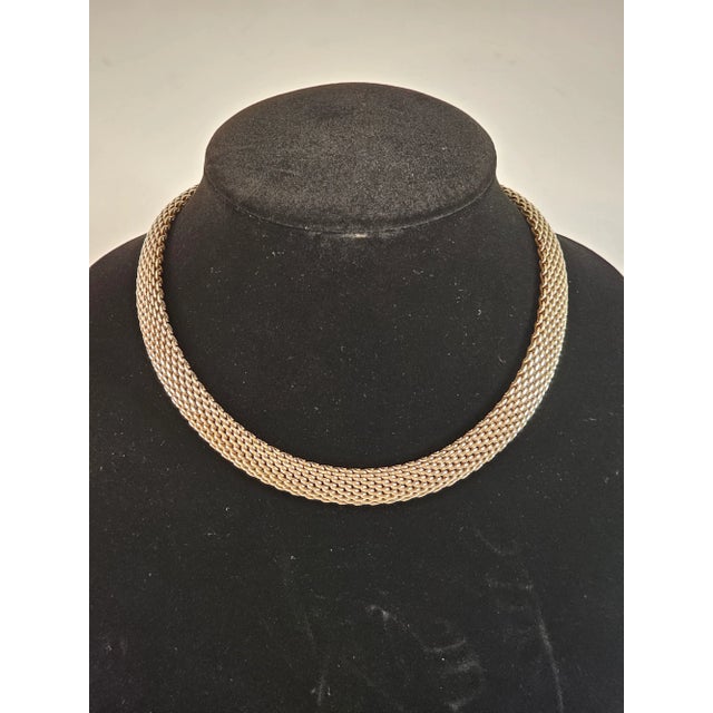 Traditional 1970s Tiffany & Co Sterling Silver Somerset Mesh Necklace For Sale - Image 3 of 9