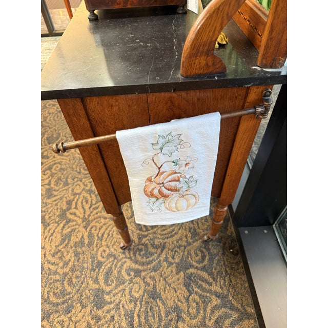 Antique Arts & Crafts Oak Sideboard With Hand-Painted Floral Tile Panel, C. 1900 For Sale - Image 17 of 17