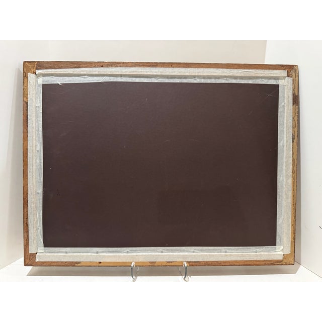 Wood Mid 20th Century W. Gibbs Signed Folk Art Farm Landscape Pastel Framed For Sale - Image 7 of 7