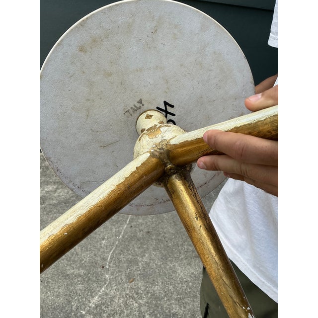 Vintage 1940s Italian Gilt Tipped Side Table For Sale - Image 4 of 12