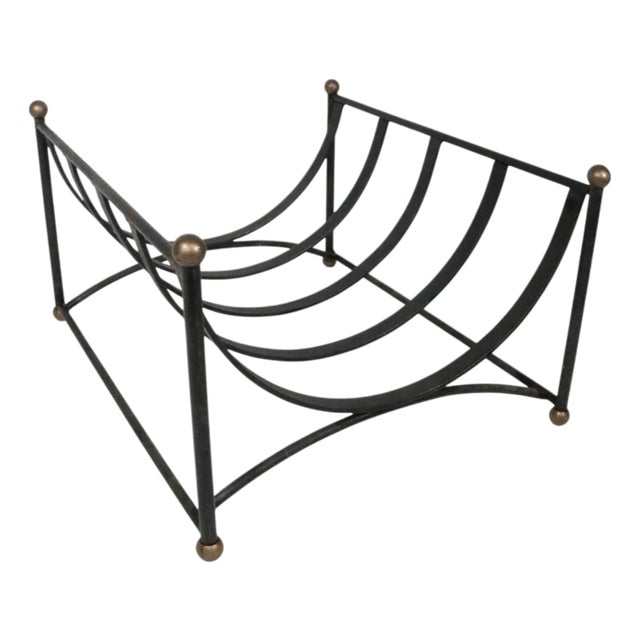 Mid 20th Century Wrought Iron Firewood Log Holder For Sale