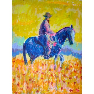 High Plains Blue Cowboy Painting by Joseph Christy For Sale