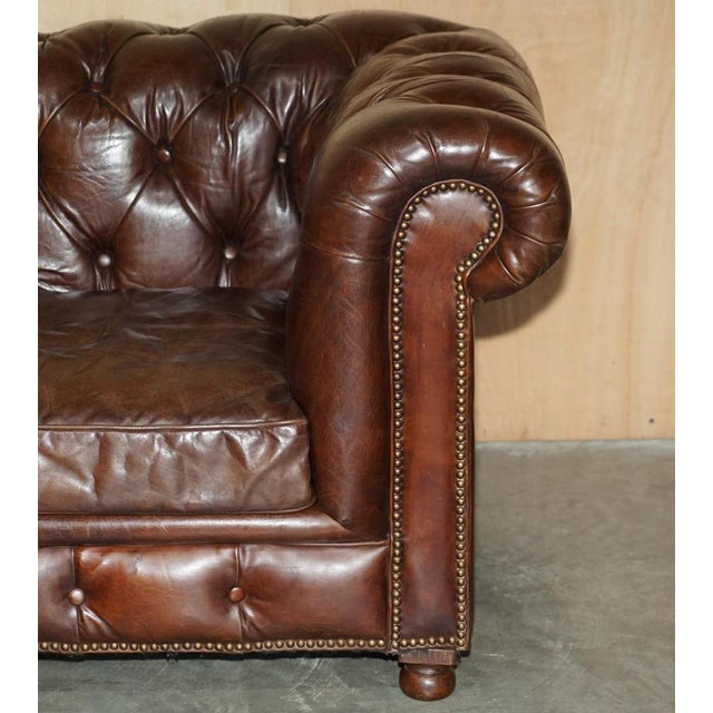 Vintage Heritage Chesterfield Sofa in Brown Leather from Halo For Sale - Image 4 of 18