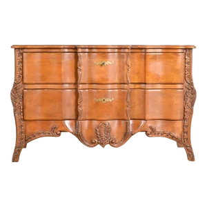 John Widdicomb French Provincial Louis Xv Carved Cherry Wood Commode or Chest of Drawers