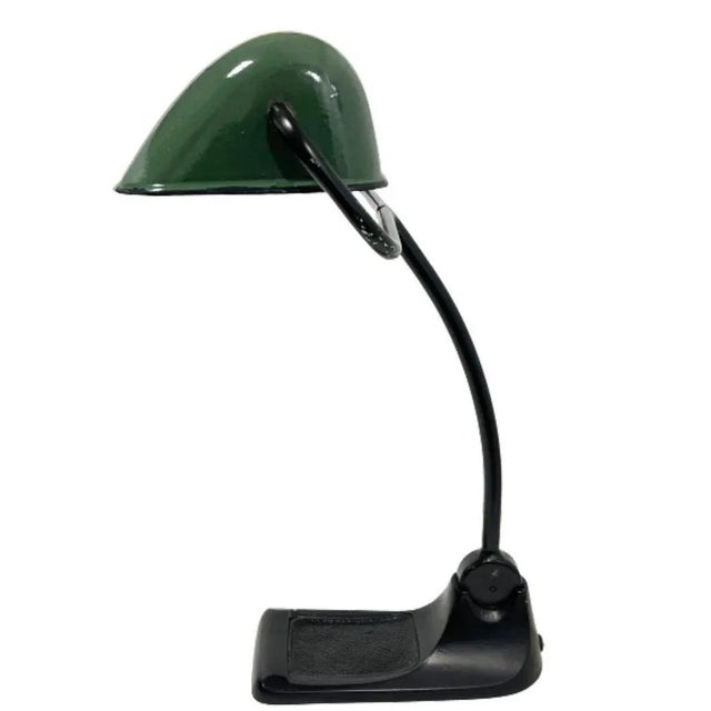 A German Bur Bauhaus desk lamp In the Bauhaus style ca. 1920 a German BuR desk lamp with an enameled lampshade in the...
