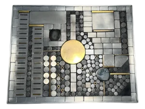 1970s Brutalist Mosaic Aluminum Coffee Table