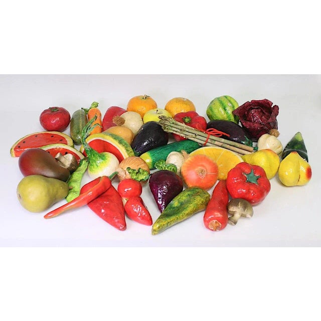 Collection of Vintage Mexican PapierMâché Hand Made Fruit & Vegetables
