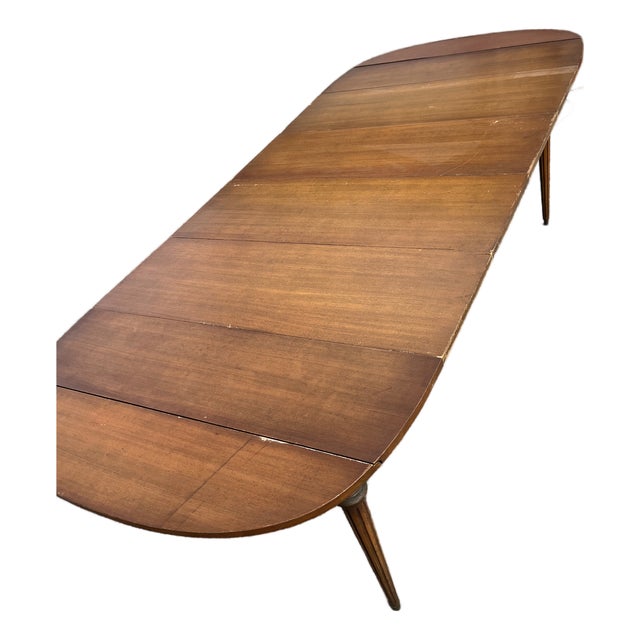 1950s John Stuart Inc Compact 5 Leg Table With 4 Leafs For Sale