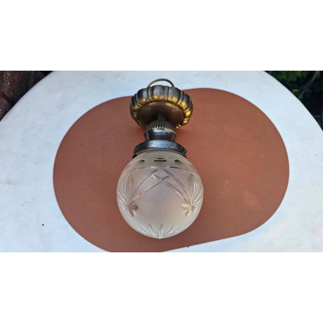 1920s Vintage Brass Plafond Celling Lamp, 1920s For Sale - Image 5 of 7