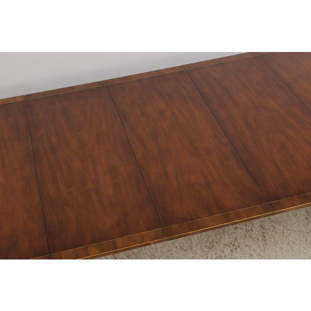 Baker Mahogany Inlaid Double Pedestal Dining Table For Sale - Image 12 of 17