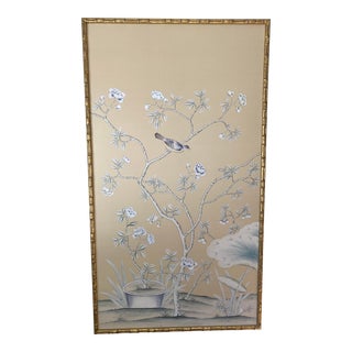 Chinoiserie De Gournay Handpainted Wallpaper Panel For Sale
