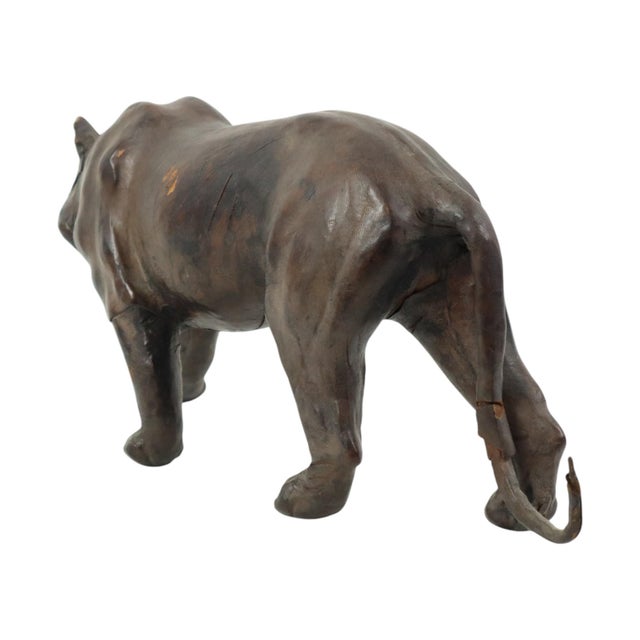 1950s Mid-Century Leather & Papier-Mâché Panther Sculpture, 1940s For Sale - Image 5 of 12