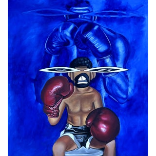 "Forged in His Shadow", Oil on Canvas Painting by Chinonso Ofodile For Sale