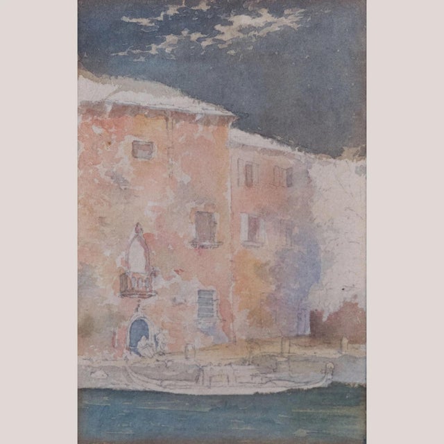 Venetian Canal Scene, 1950s, Watercolor For Sale - Image 11 of 11