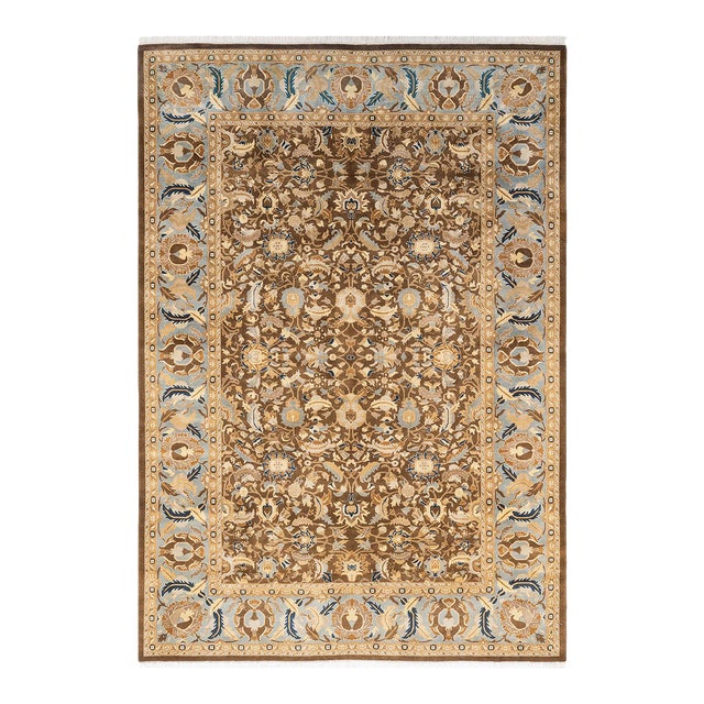 Mogul, One-of-a-Kind Hand-Knotted Area Rug - Brown, 6' 1" x 8' 10" For Sale