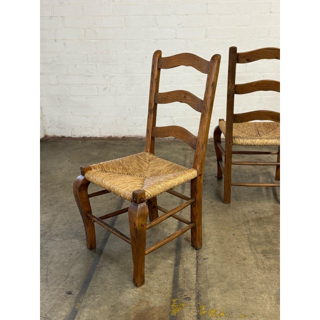 1970s Rustic Chairs With Woven Seat- Set of 4 For Sale - Image 10 of 12