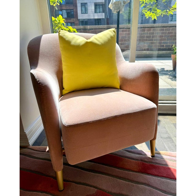 Outdoors and Indoors Contemporary Lemon Yellow Square Pillows by Arlene Angard, Set of 2 For Sale In New York - Image 6 of 8
