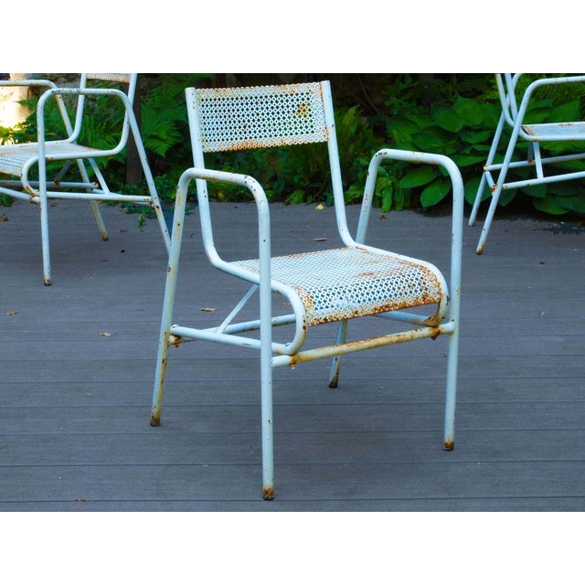 White Steel Garden Furniture, 1950s, Set of 7 For Sale - Image 8 of 18