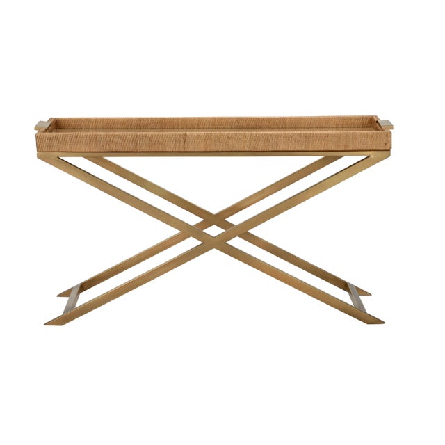 Vieux Carre Console i is an ideal table for an entryway in a transitional or coastal home. The intricately woven cane...