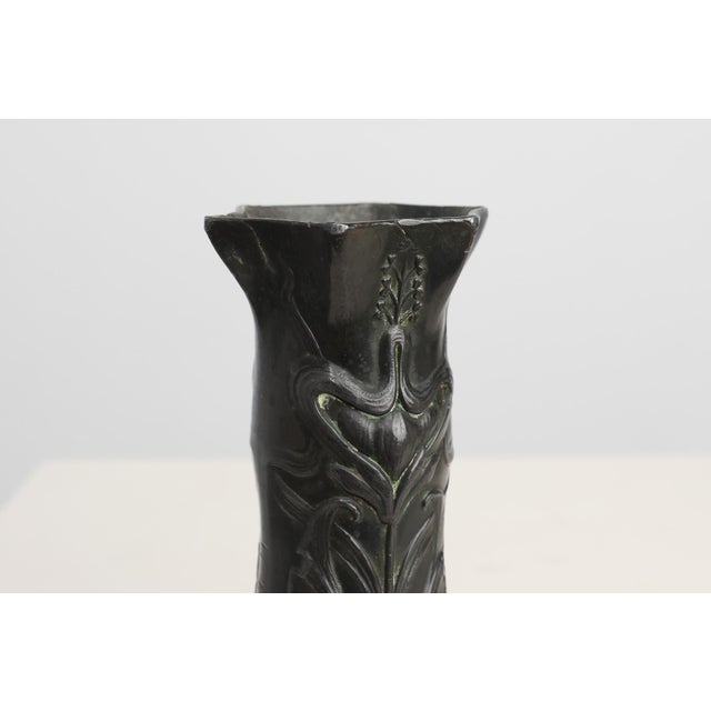 Art Nouveau Pewter Vase attributed to W. Renewerf, the Netherlands, 1900 For Sale - Image 6 of 11