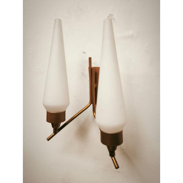 Wall Lamp with Opal Glass, 1950s For Sale - Image 9 of 12