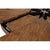 Transitional Round Dining Table, Medium - Light Brown Oak With Hammered Iron Accents For Sale - Image 9 of 11