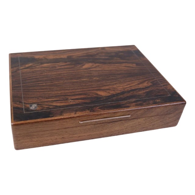 Provinsbanken Storage Box in Rosewood with Silver Inlay, 1960s For Sale