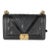 Black Calfskin Caviar In The Mix Chevron Old Medium Boy Handbag For Sale