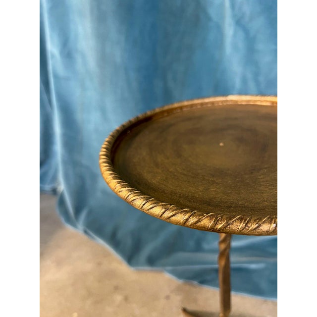 Small Mid Century Modern Style Metal Drinks Table With Pointed Feet For Sale - Image 10 of 11