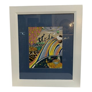 1960s Vintage Mixed Media Persan Painting For Sale