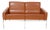 3303 Two-Seater Sofa in Cognac Leather by Arne Jacobsen, 1980s For Sale