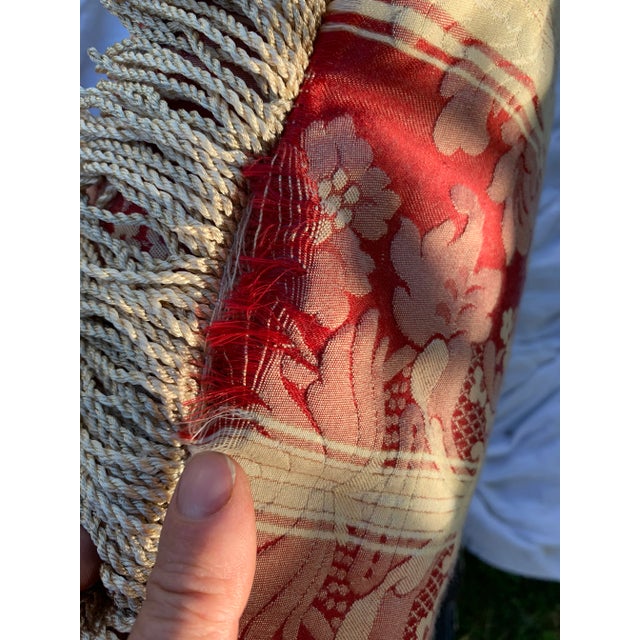 Italianate Scrolled Square Silk Pillow For Sale - Image 9 of 12