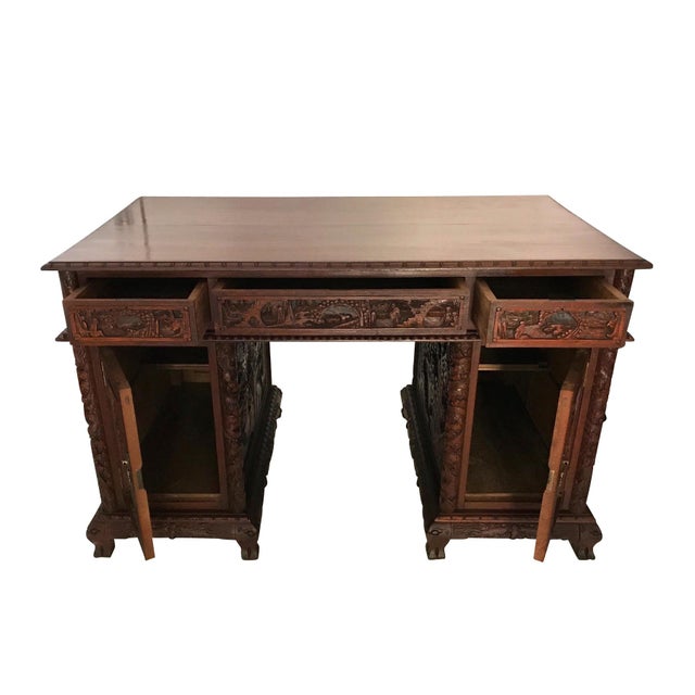 Ornate Chinese Rosewood Desk Chairish