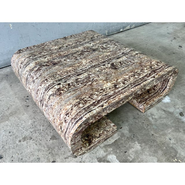 Postmodern Massive Laminate Waterfall Coffee Table For Sale - Image 10 of 13